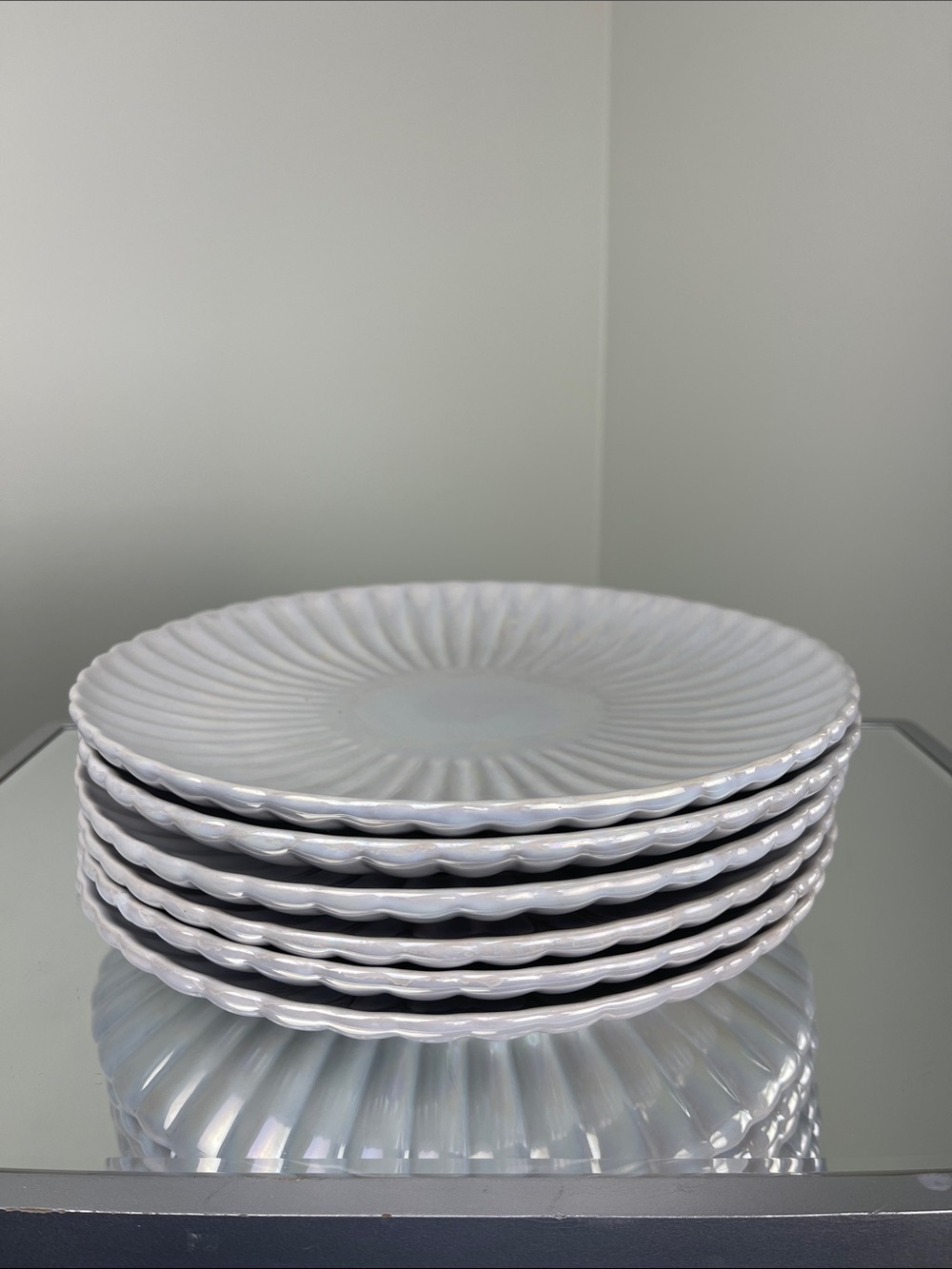 Godinger Elegant Sliver Glazed Dinner 10.5” Plate Set of 6